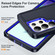 Samsung Galaxy S25 Ultra 5G Rugged PC Hybrid Silicone Phone Case with Holder - Dark Blue+Royal Blue