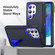 Samsung Galaxy S25 Ultra 5G Rugged PC Hybrid Silicone Phone Case with Holder - Dark Blue+Royal Blue