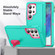 Samsung Galaxy S25 Ultra 5G Rugged PC Hybrid Silicone Phone Case with Holder - Light Green+Rose Red