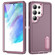 Samsung Galaxy S25 Ultra 5G Rugged PC Hybrid Silicone Phone Case with Holder - Purple+Pink