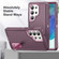 Samsung Galaxy S25 Ultra 5G Rugged PC Hybrid Silicone Phone Case with Holder - Purple+Pink