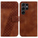 Samsung Galaxy S25 Ultra 5G Seven-shaped Embossed Leather Phone Case - Brown