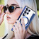 Samsung Galaxy S25 Ultra 5G Shield MagSafe RFID Anti-theft Rhombus Leather Phone Case - Dark Blue