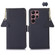 Samsung Galaxy S25 Ultra 5G Side-Magnetic TJ Genuine Leather RFID Phone Case - Blue