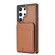 Samsung Galaxy S25 Ultra 5G Skin Feel Detachable Card Bag Magsafe Phone Case - Brown