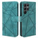 Samsung Galaxy S25 Ultra 5G Skin Feel Geometric Lines Leather Phone Case - Green