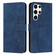 Samsung Galaxy S25 Ultra 5G Skin Feel Heart Embossed Leather Phone Case with Long Lanyard - Blue
