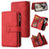 Samsung Galaxy S25 Ultra 5G Skin Feel Multi Card Slots Zipper Wallet Leather Phone Case - Red