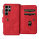 Samsung Galaxy S25 Ultra 5G Skin Feel Multi Card Slots Zipper Wallet Leather Phone Case - Red