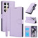 Samsung Galaxy S25 Ultra 5G Skin Feel Pure Color Card Slots Leather Phone Case with Dual Lanyard - Purple