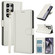 Samsung Galaxy S25 Ultra 5G Skin Feel Pure Color Card Slots Leather Phone Case with Dual Lanyard - White