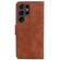 Samsung Galaxy S25 Ultra 5G Skin Feel Pure Color Flip Leather Phone Case - Brown