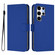 Samsung Galaxy S25 Ultra 5G Skin Feel Solid Color Leather Phone Case with Lanyard - Dark Blue