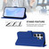 Samsung Galaxy S25 Ultra 5G Skin Feel Solid Color Leather Phone Case with Lanyard - Dark Blue
