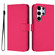 Samsung Galaxy S25 Ultra 5G Skin Feel Solid Color Leather Phone Case with Lanyard - Rose Red