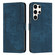 Samsung Galaxy S25 Ultra 5G Skin Feel Stripe Pattern Leather Phone Case with Long Lanyard - Blue