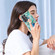 Samsung Galaxy S25 Ultra 5G Splicing Marble Flower IMD TPU Phone Case Ring Holder - Green