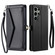 Samsung Galaxy S25 Ultra 5G Wallet Multi-card Slot Leather Phone Case with Lanyard - Black