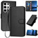 Samsung Galaxy S25 Ultra 5G YX0070 Carbon Fiber Buckle Leather Phone Case with Lanyard - Black
