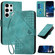 Samsung Galaxy S25 Ultra 5G YX0080 Grid Butterfly Embossed Pattern Flip Leather Phone Case with Lanyard - Light Blue