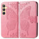 Samsung Galaxy S25+ 5G Butterfly Love Flower Embossed Leather Phone Case - Pink
