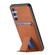 Samsung Galaxy S25+ 5G Carbon Fiber Card Bag Fold Stand Phone Case - Brown