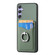 Samsung Galaxy S25+ 5G Carbon Fiber Card Wallet Ring Phone Case - Green