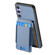 Samsung Galaxy S25+ 5G Carbon Fiber Vertical Flip Wallet Stand Phone Case - Blue Samsung Galaxy S25+ 5G Carbon Fiber Vertical Flip Wallet Stand Phone Case - Blue