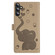 Samsung Galaxy S25+ 5G Cartoon Elephant Embossed Leather Phone Case - Khaki