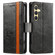 Samsung Galaxy S25+ 5G CaseNeo Splicing Dual Magnetic Buckle Leather Phone Case - Black