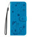 Samsung Galaxy S25+ 5G Cat and Bee Embossed Flip Leather Phone Case - Blue