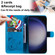 Samsung Galaxy S25+ 5G Cat and Bee Embossed Flip Leather Phone Case - Blue