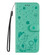 Samsung Galaxy S25+ 5G Cat and Bee Embossed Flip Leather Phone Case - Green
