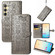 Samsung Galaxy S25+ 5G Cat and Dog Embossed Leather Phone Case - Gray
