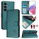 Samsung Galaxy S25+ 5G Cat Rat Embossed RFID Leather Phone Case with Lanyard - Peacock Green
