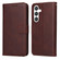 Samsung Galaxy S25+ 5G Classic Calf Texture Flip Leather Phone Case - Brown