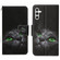 Samsung Galaxy S25+ 5G Colored Drawing Pattern Leather Phone Case - Black Cat