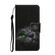 Samsung Galaxy S25+ 5G Colored Drawing Pattern Leather Phone Case - Black Cat