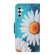Samsung Galaxy S25+ 5G Colored Drawing Pattern Leather Phone Case - Chrysanthemum