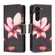 Samsung Galaxy S25+ 5G Colored Drawing Pattern Zipper Leather Phone Case - Lotus