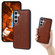 Samsung Galaxy S25+ 5G Cowhide Texture Back Cover Phone Case - Brown