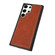 Samsung Galaxy S25+ 5G Cowhide Texture Back Cover Phone Case - Brown