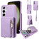 Samsung Galaxy S25+ 5G Crossbody Lanyard Zipper Wallet Leather Phone Case - Purple