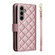 Samsung Galaxy S25+ 5G Crossbody Rhombic Zipper Tower Buckle Leather Phone Case with Lanyard - Rose Gold