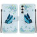 Samsung Galaxy S25+ 5G Crystal Texture Colored Drawing Leather Phone Case - Blue Pansies