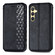Samsung Galaxy S25+ 5G Cubic Grid Pressed Magnetic Leather Phone Case - Black