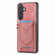 Samsung Galaxy S25+ 5G Denim Texture Leather Skin Phone Case with Card Slot - Pink