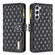 Samsung Galaxy S25+ 5G Diamond Lattice Zipper Wallet Leather Flip Phone Case - Black