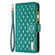 Samsung Galaxy S25+ 5G Diamond Lattice Zipper Wallet Leather Flip Phone Case - Green