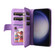 Samsung Galaxy S25+ 5G Dual-color 9 Card Slots Zipper Wallet Leather Phone Case - Purple